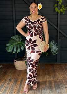 Puletasi Two Piece: Talisa Puletasi - Koko & Cream