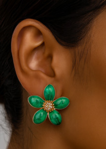 Accessories: Flower Enamel Earrings