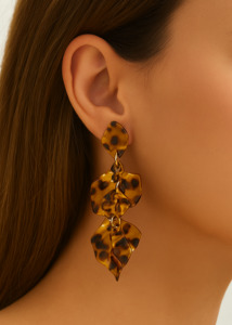 Accessories: Tortoise Shell Tassle Earrings