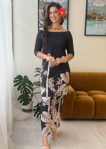 Puletasi Two Piece: Rosa Puletasi - Lau Ele'ele