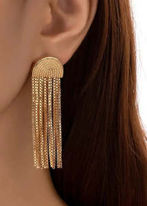 Accessories: Gold Tassel Earrings