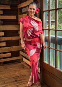 Puletasi Two Piece: Elena Puletasi - Red Romance
