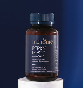 Products: Perky Post® with affron® - menopause supplement, NZ made by MenoMe®