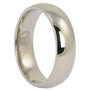 Titanium Polished Mens 6mm Wedding Band