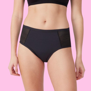 Period Underwear: Luxe Period Midi Brief - Black