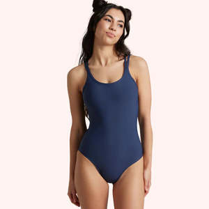Period Underwear: Love Luna Tween/Teen Girls Period Swim One Piece - Navy