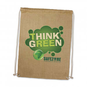 Drawstring Bags: Jute Drawstring Backpack