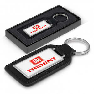 Key Rings: Baron Leather Key Ring - Rectangle