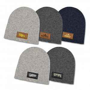 Headwear: Nebraska Heather Cable Knit Beanie Patch