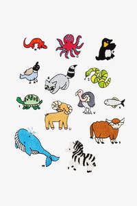 Animal Alphabet N-Z DMC Embroidery Kit