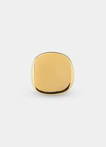 Rounded Signet Ring - 18k Gold Plated