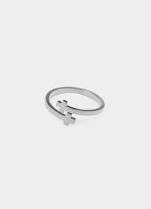 Rings Category: Mini Cross Ring - Stainless Steel