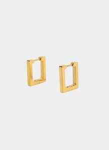Frame Hoop Earrings - 18K Gold Plated