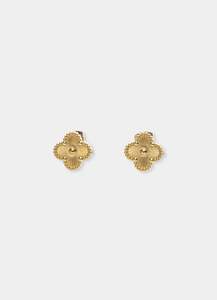 Earrings: Vendetta Four Leaf Gilded Fill Earring - 18k Gold Plated