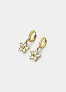 Frangipani Hoop Earrings - 18K Gold Plated