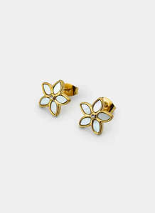 Earrings: Frangipani Earrings - 18K Gold Plated