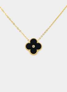 Four Leaf Stud Necklace - 18k Gold Plated