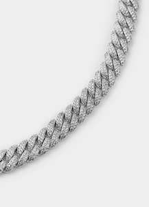 Mens Chains: Vice Necklace - Iced Palladium Plated