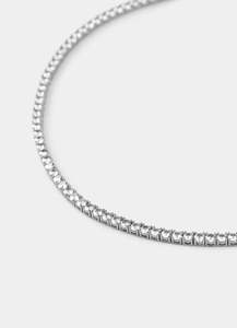 Icy: Tennis Necklace - Palladium Plated