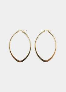 Hoops Collection: Flat Hoop Earrings - 18K Gold Plated