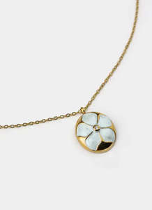 Frangipani: Frangipani Pendant Necklace - 18K Gold Plated