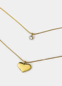 Heart: Heart Stacker Necklace - 18K Gold Plated