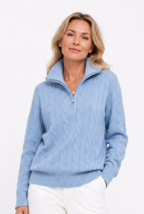 Cashmere Half Zip Cable Jersey – Merii