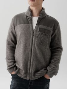 Heritage Pocket-Trim Zip Jacket – Pewter – Merii