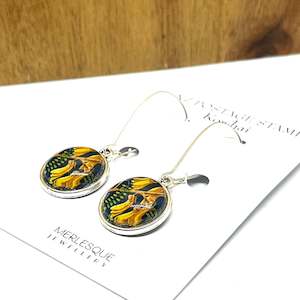 KOWHAI 16mm GLASS DOME EARRINGS