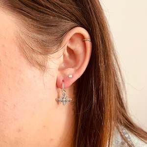 STERLING HONEY BEE EARRINGS