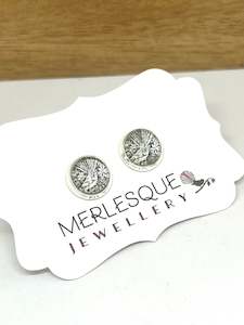 Kiwiana: BLACK & WHITE FANTAIL STUDS