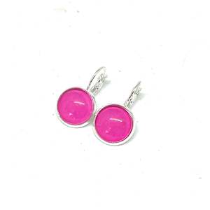 Glass Dome Earrings: POPPING PINK EARRINGS