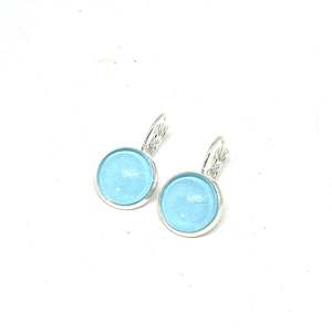 Glass Dome Earrings: PASTEL BLUE EARRINGS