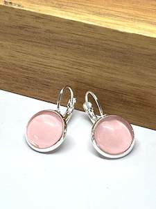 Glass Dome Earrings: PASTEL PINK EARRINGS