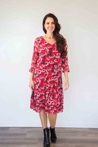 Merric Ruffle-Cuff Stretchy Mesh Dress