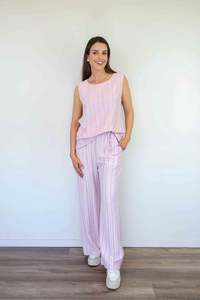 New In Bottoms: Larosela Wide-Leg Pants With Elastic Drawstring Waist