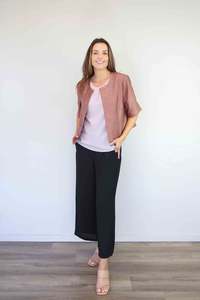 Larosela Knitted Printed Cropped Jacket