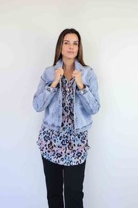 Clothing Cardis Jackets: Larosela Thick Stretch 74%Cotton Jean Jacket