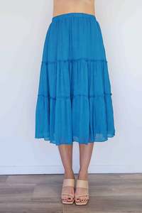 Merric Elastic Waist Crush Pleat Skirt
