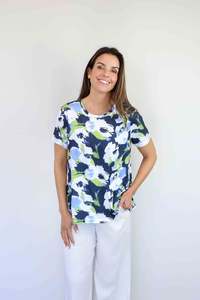 Brands Larosela: Larosela Flower Print Short Sleeve Top