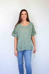 FairyTern 100%Cotton Drawstring Hem Top
