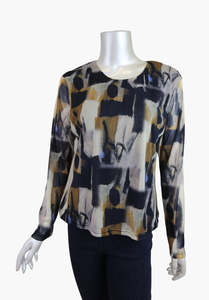 Basics: Merric print mesh basic top
