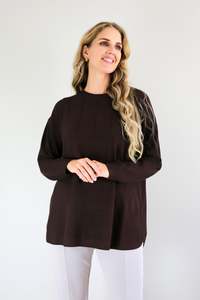 Tops Tunics: Merric Longline Knitted Tunic