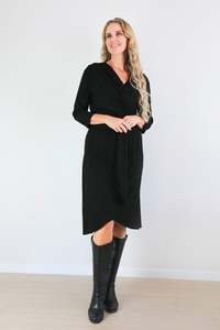 Dresses Midi Dresses: Merric V-neck Front Slit Knitted Midi Dress