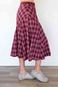 Bottoms Skirts: Larosela Check Print Skirt
