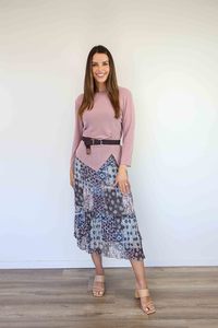 Bottoms Skirts: Merric Ruffle Panels Print Skirt