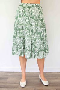 Merric Elastic Waist Crush Pleat Skirt