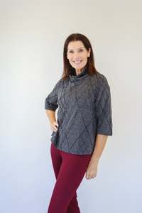 Merric Silver Wire Roll Collar Top