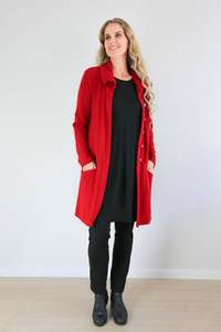 Tops Coats And Sweaters: Larosela Button-front Knee-length Coat