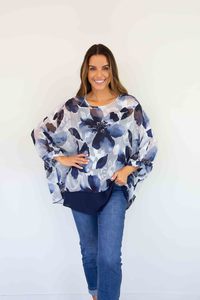 Merric Chiffon Batwing Top